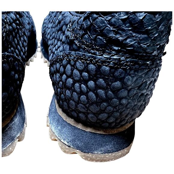 WODEN Ydun Croco II Sneaker Women Size US 5.5 Black Textured Leather Shoe *READ - Picture 7 of 16